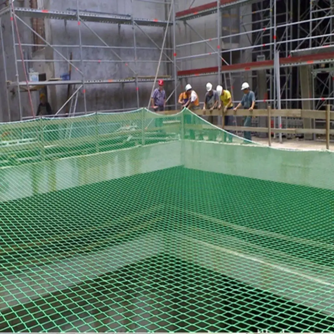 Safety netting installed in construction site